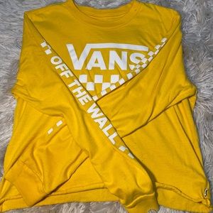 Yellow cropped Vans shirt💛